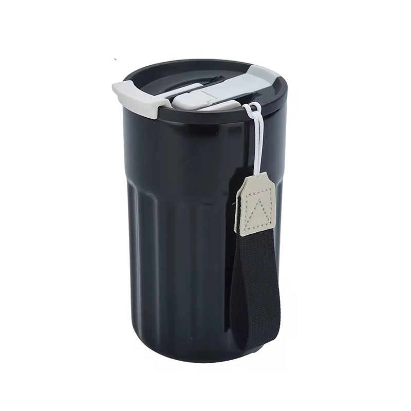 Taza de café de acero inoxidable al aire libre portátil con paja