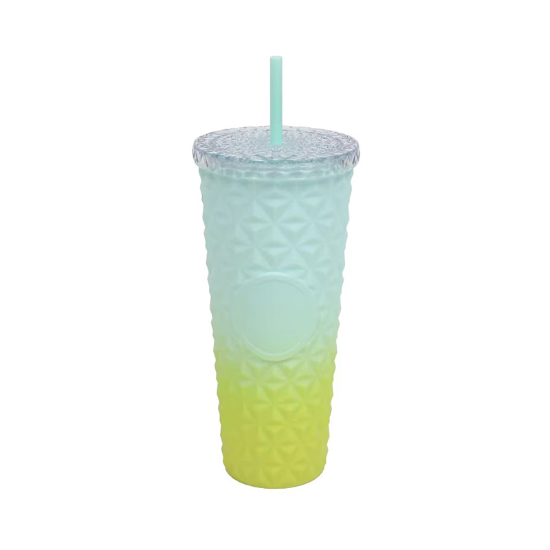 Vaso de plástico de vidrio mosaico de gradiente de diamantes