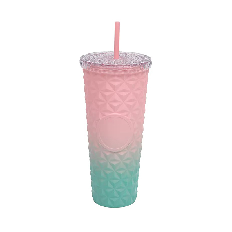 Vaso de plástico de vidrio mosaico de gradiente de diamantes Vaso de plástico de vidrio mosaico de gradiente de diamantes