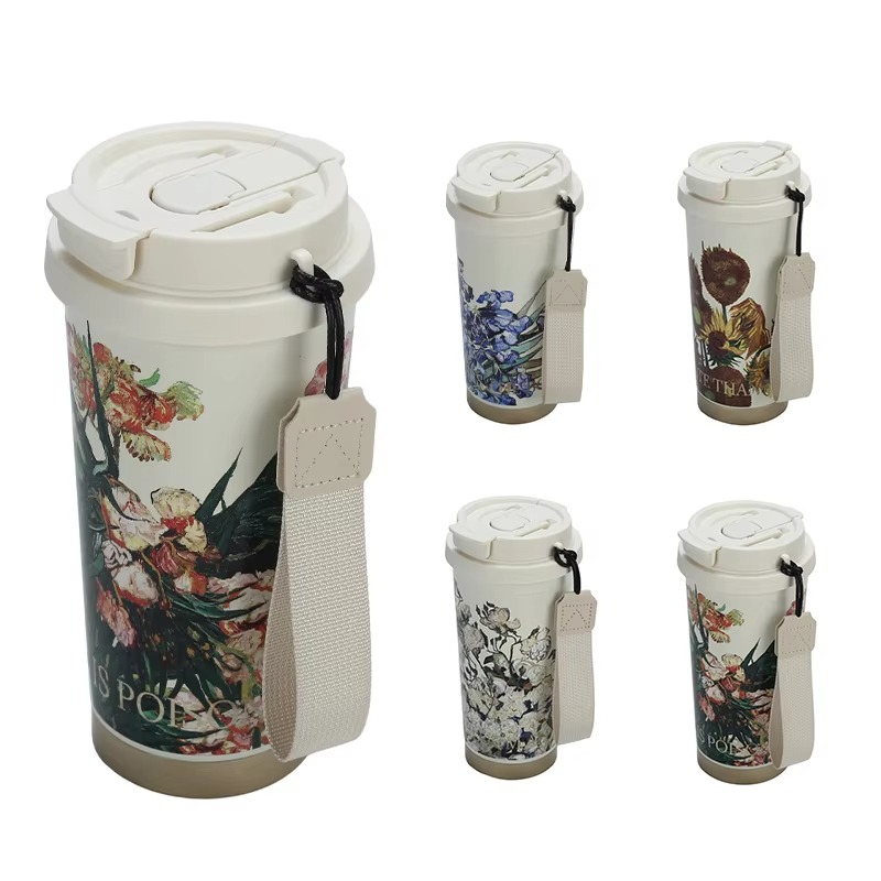 Taza de café de acero inoxidable de varios patrones