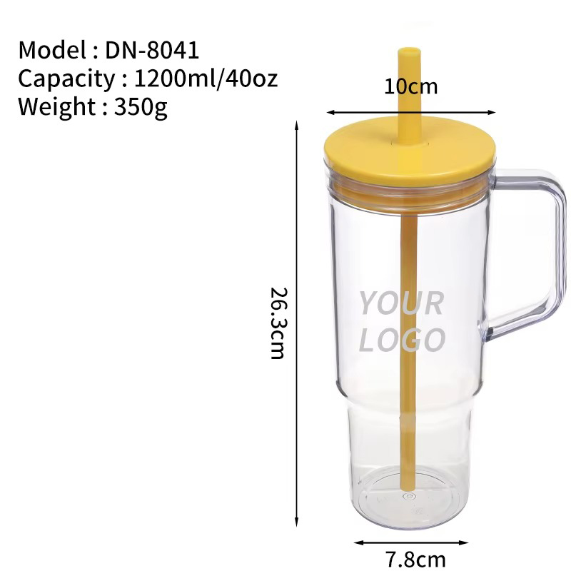 Taza de decoración simple de tapa sellada de paja