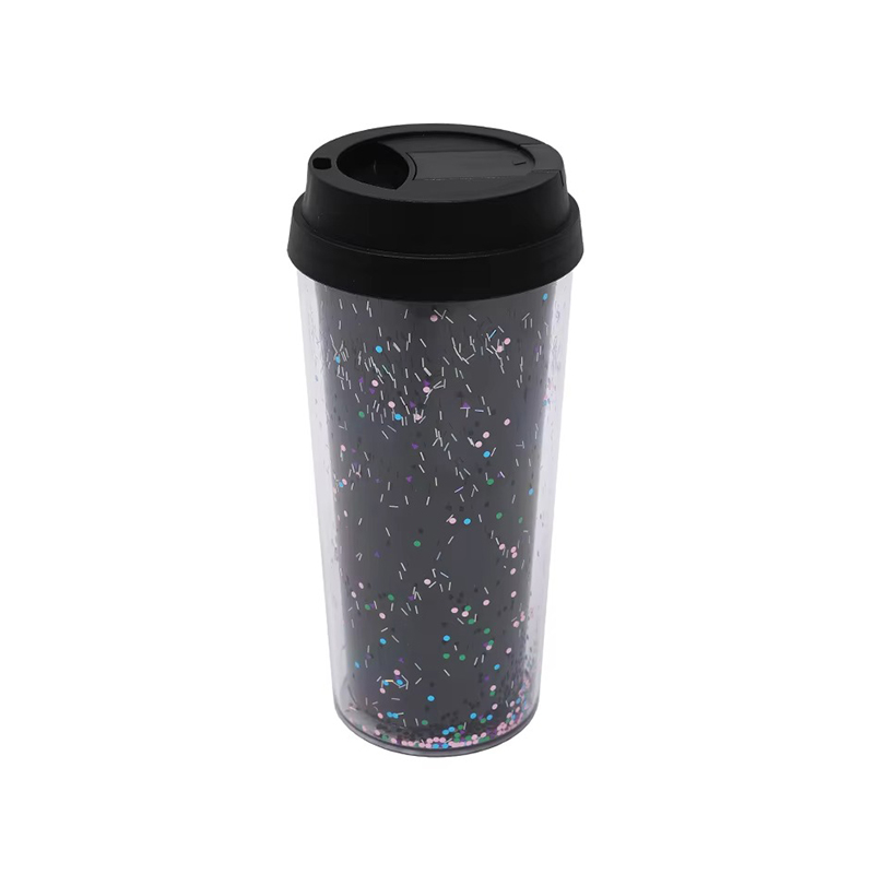 Lentejuelas transparentes vaso de plástico brillo