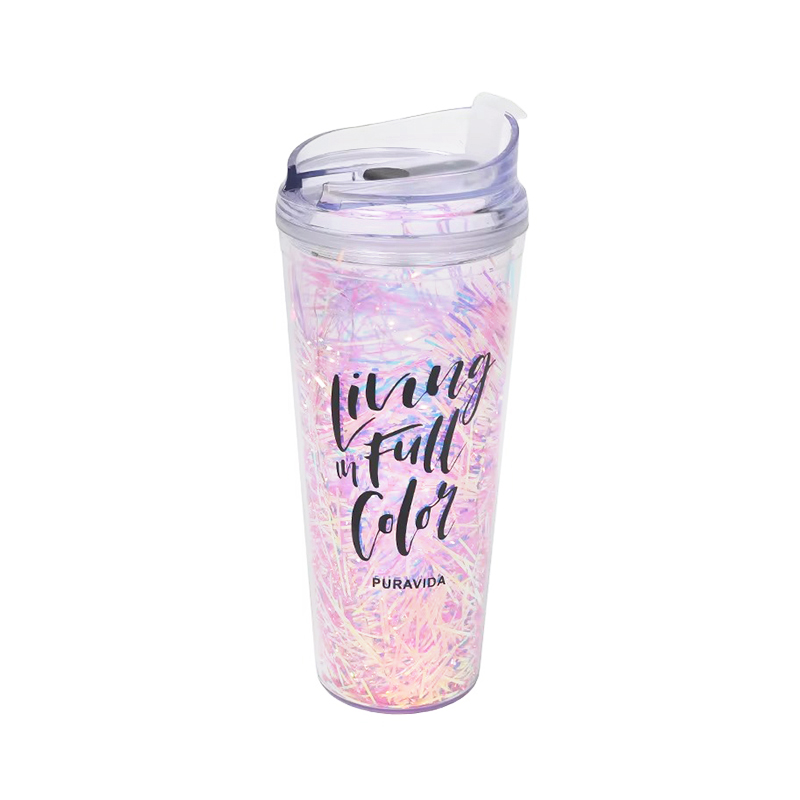 Lentejuelas de aislamiento de calor personalizable Tumbler de plástico Lentejuelas de aislamiento de calor personalizable Tumbler de plástico