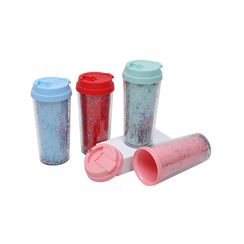 Lentejuelas transparentes vaso de plástico brillo