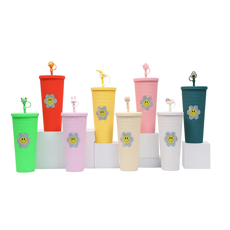 Lindo arco paja de paja sonriente de plástico Tumbler Lindo arco paja de paja sonriente de plástico Tumbler