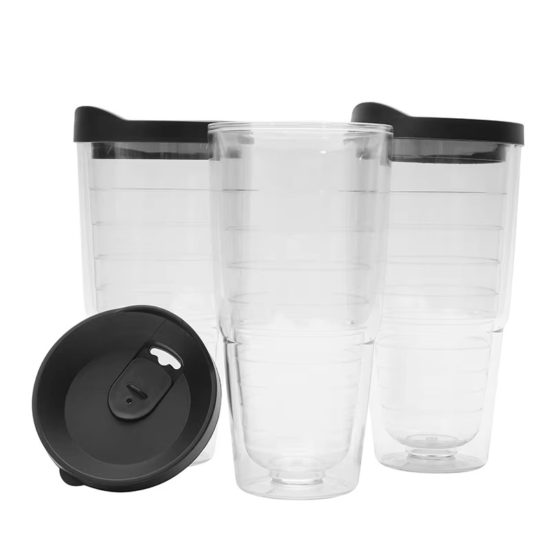 Vaso de plástico de tapa de silicona de varios colores tapa