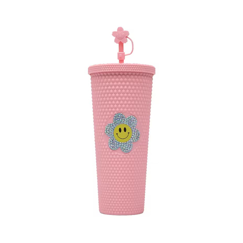 Lindo arco paja de paja sonriente de plástico Tumbler Lindo arco paja de paja sonriente de plástico Tumbler