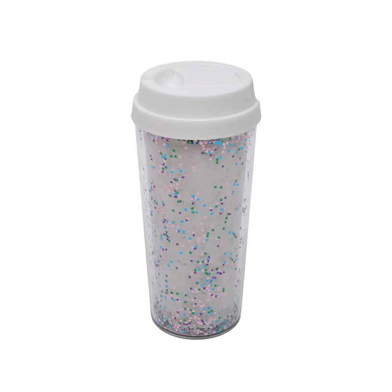 Lentejuelas transparentes vaso de plástico brillo