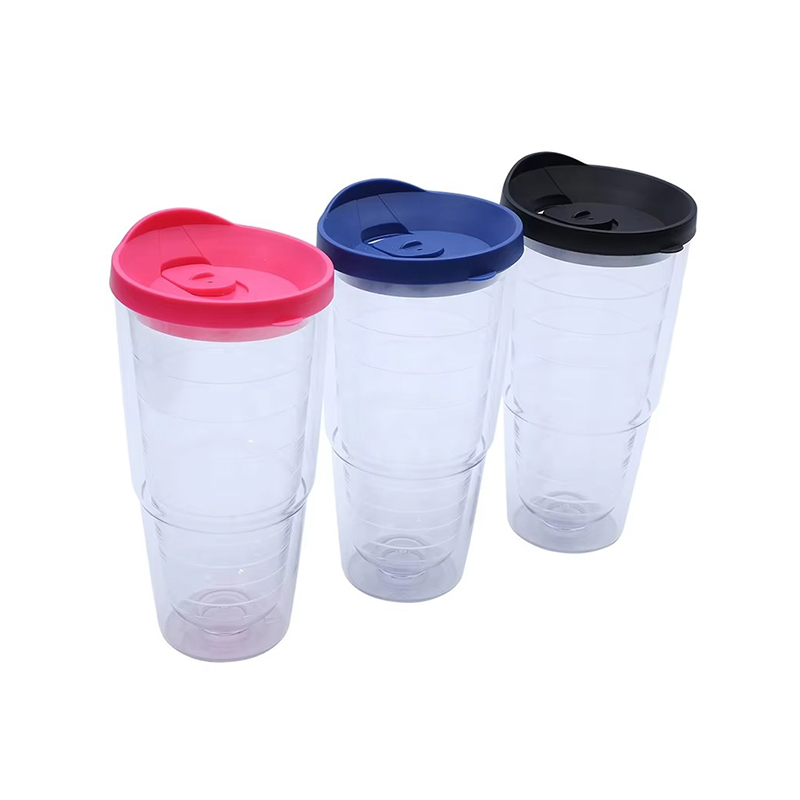 Vaso de plástico de tapa de silicona de varios colores tapa