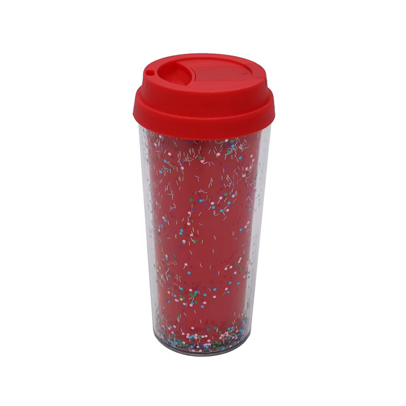 Lentejuelas transparentes vaso de plástico brillo