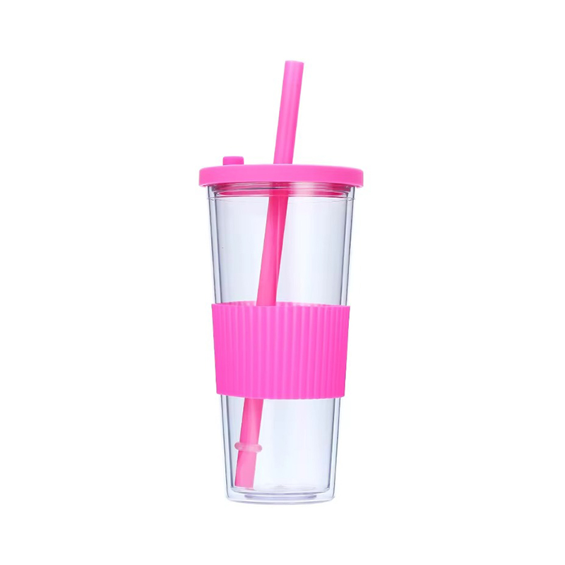 Tumbler de plástico transparente multicolor personalizable