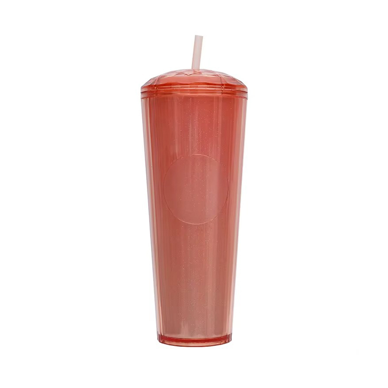 Tuber de plástico de cubierta superior redonda con paja