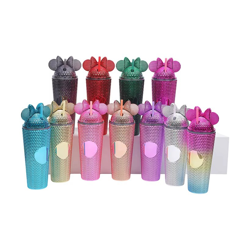 Diamantes remolinos Bows Tumbler de plástico