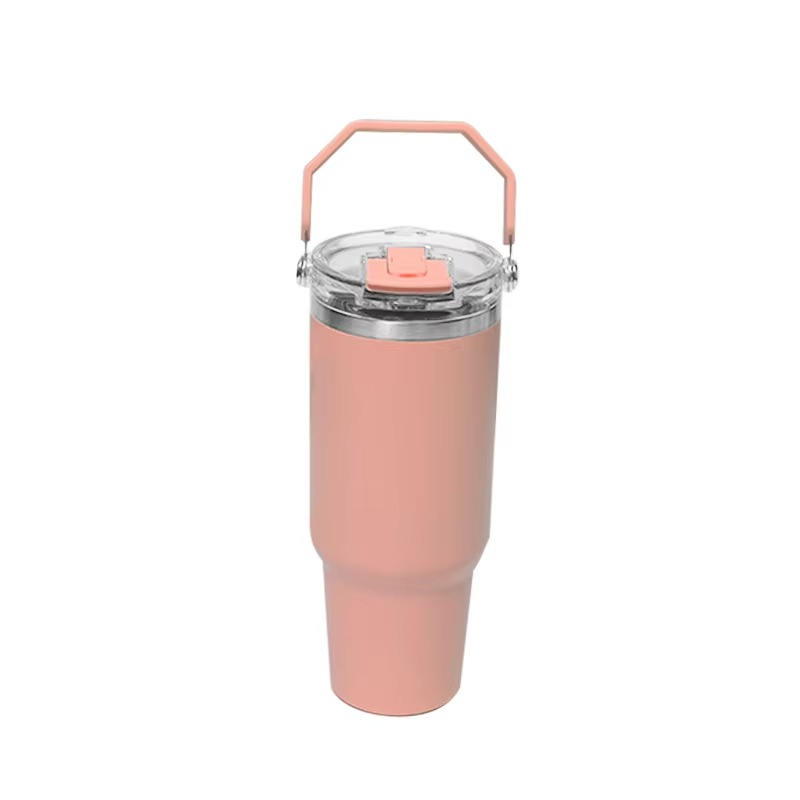 Tumbler de paja de flip a prueba de fugas con una boquilla extraíble