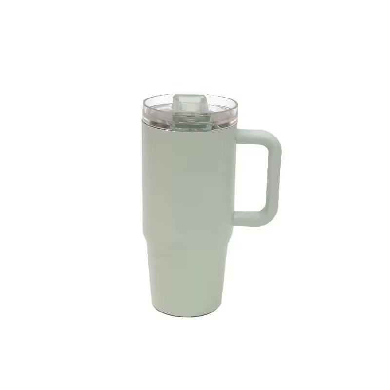 Tumbler de acero inoxidable con tapa de paja
