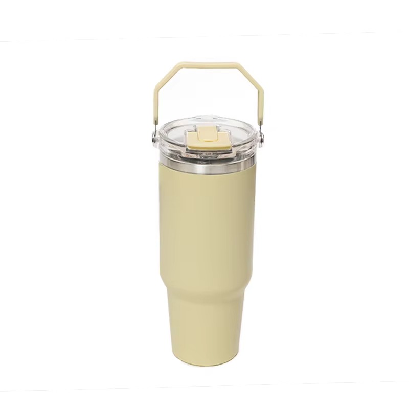 Tumbler de paja de flip a prueba de fugas con una boquilla extraíble