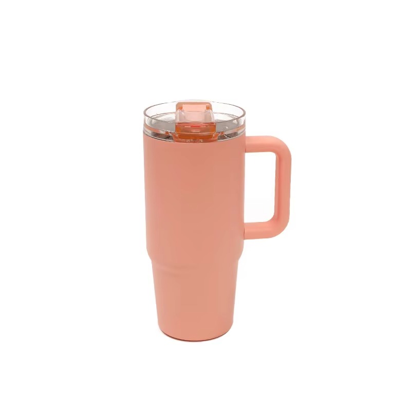 Tumbler de acero inoxidable con tapa de paja